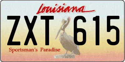 LA license plate ZXT615