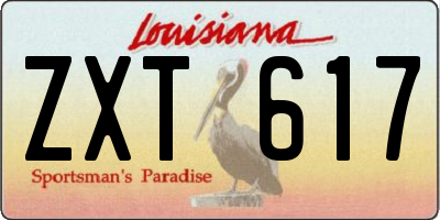 LA license plate ZXT617