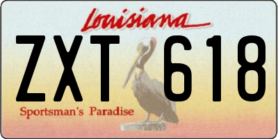 LA license plate ZXT618