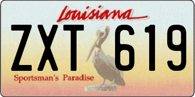 LA license plate ZXT619