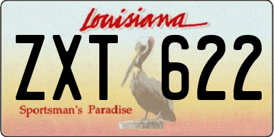 LA license plate ZXT622