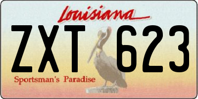 LA license plate ZXT623