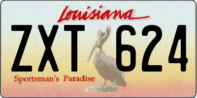LA license plate ZXT624