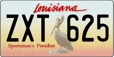 LA license plate ZXT625