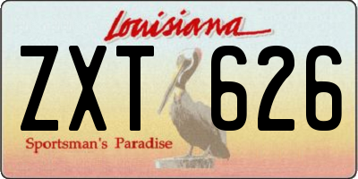 LA license plate ZXT626