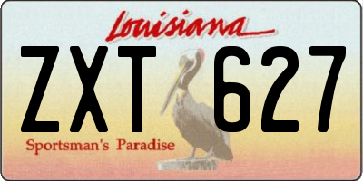 LA license plate ZXT627