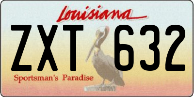 LA license plate ZXT632