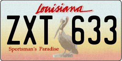 LA license plate ZXT633