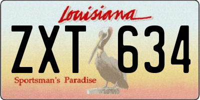 LA license plate ZXT634