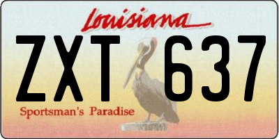 LA license plate ZXT637