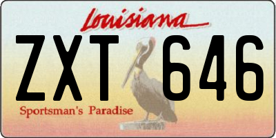 LA license plate ZXT646