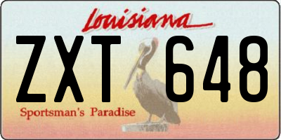 LA license plate ZXT648