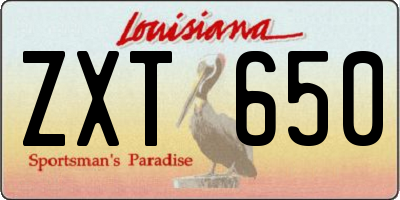 LA license plate ZXT650
