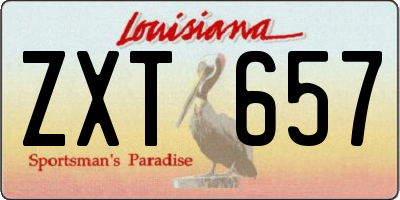 LA license plate ZXT657