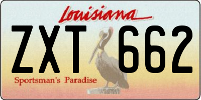 LA license plate ZXT662