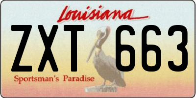 LA license plate ZXT663