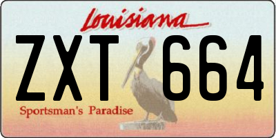 LA license plate ZXT664