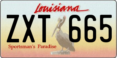 LA license plate ZXT665