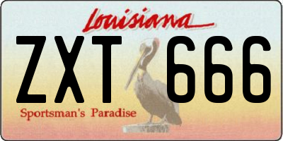 LA license plate ZXT666