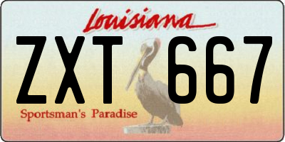 LA license plate ZXT667