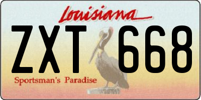 LA license plate ZXT668