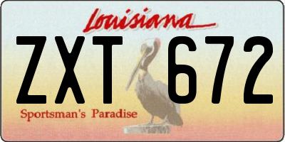 LA license plate ZXT672