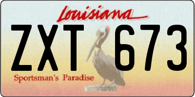 LA license plate ZXT673