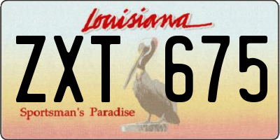 LA license plate ZXT675