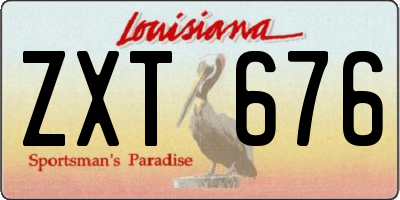 LA license plate ZXT676