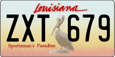 LA license plate ZXT679