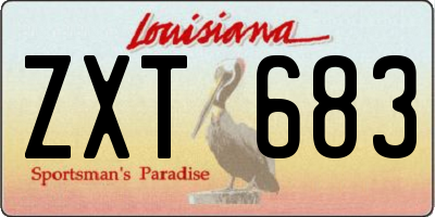 LA license plate ZXT683