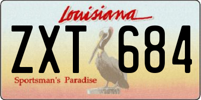 LA license plate ZXT684