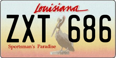 LA license plate ZXT686