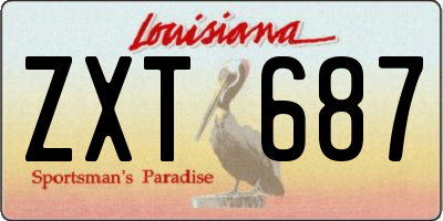 LA license plate ZXT687