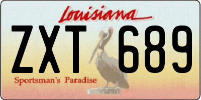 LA license plate ZXT689