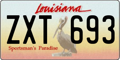 LA license plate ZXT693