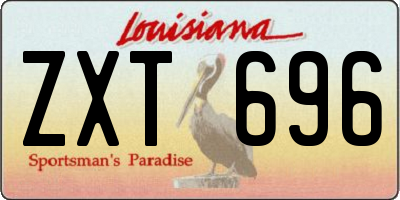 LA license plate ZXT696