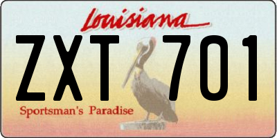 LA license plate ZXT701