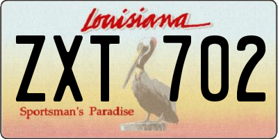 LA license plate ZXT702