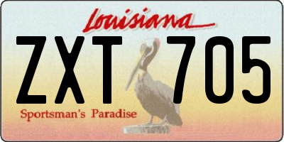 LA license plate ZXT705