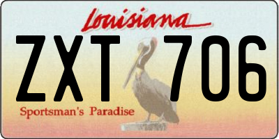 LA license plate ZXT706