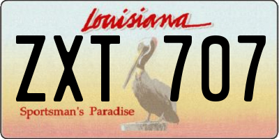 LA license plate ZXT707