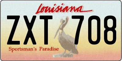 LA license plate ZXT708