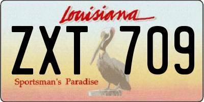 LA license plate ZXT709