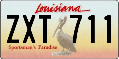 LA license plate ZXT711