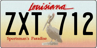 LA license plate ZXT712