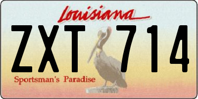 LA license plate ZXT714