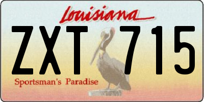 LA license plate ZXT715