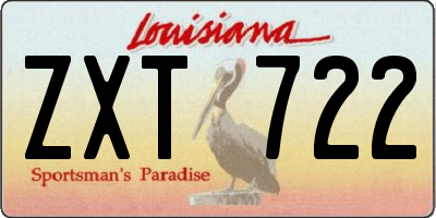 LA license plate ZXT722
