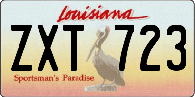 LA license plate ZXT723